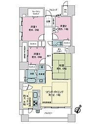 ライオンズステーションプラザ勝川弐番館 4LDKの間取図画像