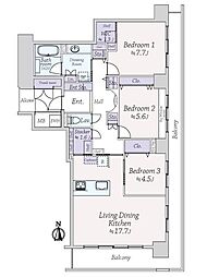 ライオンズマンション大阪スカイタワー 3LDKの間取図画像