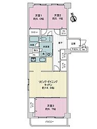 榴ケ岡ハイデンス 3LDKの間取図画像