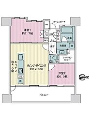 プラウド仙台錦町 2LDKの間取り