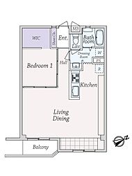 湘南深沢マンション 1LDKの間取図画像