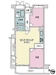 アジール可部南 2LDKの間取り