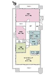 ルミナス呉中通りベルプロムナード 3LDKの間取図画像