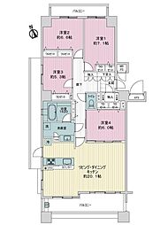 ライオンズマンション舟入本町 4LDKの間取図画像