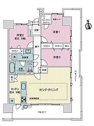 ライオンズ大濠公園グランゲイト 3LDKの間取図画像