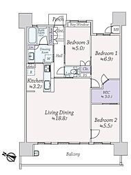 MJR六本松 3LDKの間取図画像