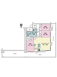 ザ・ライオンズ久留米ウェリスタワー 3LDKの間取図画像