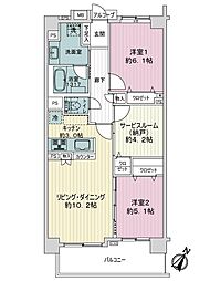 クリオさいたま新都心ウエスト 3LDKの間取図画像