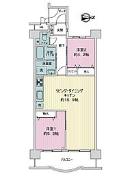 パークテラス北花山 2LDKの間取図画像