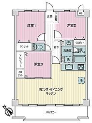 ライオンズマンション山科御陵 3LDKの間取図画像