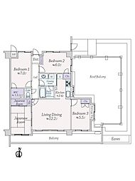 藤和ライブタウン玉川学園 4LDKの間取図画像