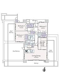 グリーンシア川崎京町 4LDKの間取図画像