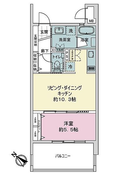 1LDK 間取り