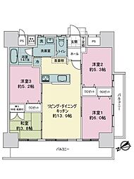 ウイングシャトー那覇オーシャンビュー 4LDKの間取図画像