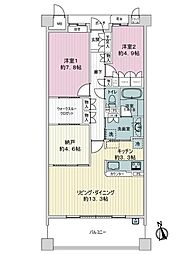 ヴィークステージ茶屋ケ坂フォレストテラス 2SLDKの間取図画像