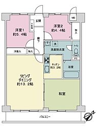 行徳ハイツ 3LDKの間取図画像