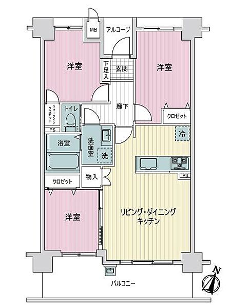 3LDK 間取り