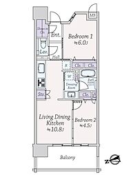 プレミスト北谷アラハビーチＴｈｅＴＥＲＲＡＣＥ 2LDKの間取り