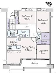 ライオンズ美浜マリンシティ 3LDKの間取図画像