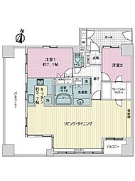 サーパスサンポート高松ベイタワー 2LDKの間取図画像