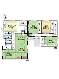 仲多度郡まんのう町吉野中古戸建 6LDKの間取り