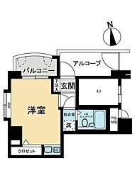 ライオンズマンション宮西弐番館 ワンルームの間取図画像