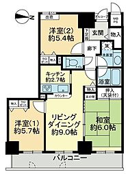 ファミールタワープラザ岡山 3LDKの間取図画像