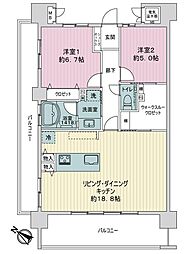 エイルマンション白山通り 2LDKの間取図画像