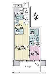 レーベン上通りザレジデンス 1LDKの間取図画像