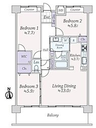 間取図画像 3LDK