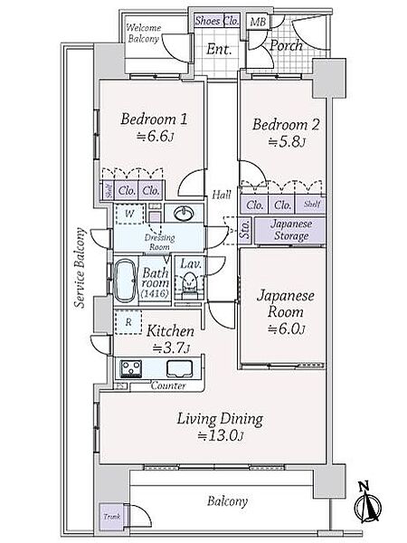 間取りを拡大表示