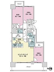 ブランズ円山南 3LDKの間取図画像