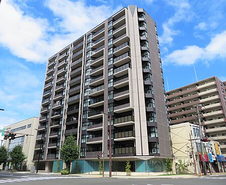 総戸数96戸 盛岡中央通りに南側を面した東南角地に建つマンション