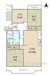 芳川ハイツ4 3LDKの間取図画像