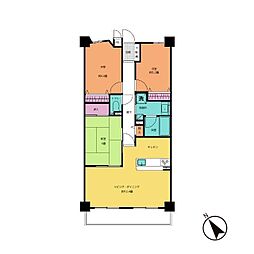 ネオハイツ助信 3LDKの間取図画像
