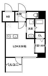 西鉄天神大牟田線 西鉄平尾駅 徒歩7分の賃貸マンション 8階1LDKの間取り