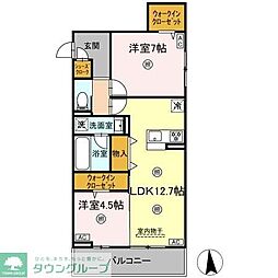 (仮称)DーROOM田島3丁目 2LDKの間取図画像