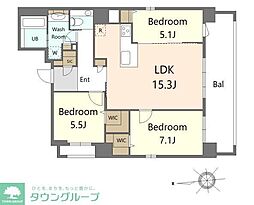 S-RESIDENCE大手門awesome 3LDKの間取図画像