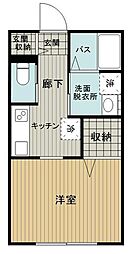 NKPコーポ 1Kの間取図画像