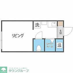 テングッド昭代NEXT ワンルームの間取図画像