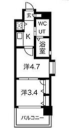 F.PARC西新 2Kの間取図画像