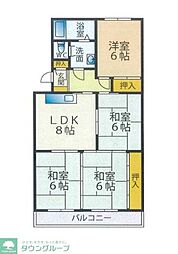 第3八郎丸ビル 3DKの間取図画像