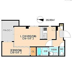 ジェンティーレ鳥飼1 1LDKの間取図画像