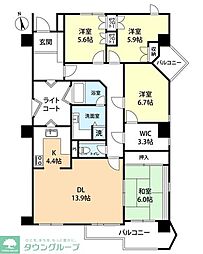 シャトレ平尾山荘通り 4LDKの間取図画像