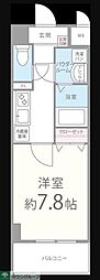 ヴィルヌーブ 1Kの間取図画像