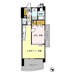 フォルスト平尾 1LDKの間取図画像