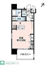 サヴォイコートオブアームズ ワンルームの間取図画像