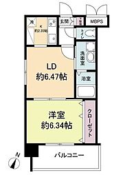 レジディア天神 1LDKの間取図画像