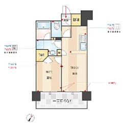 ルキシア薬院 1LDKの間取図画像
