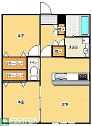 プレシャス長丘 2LDKの間取図画像